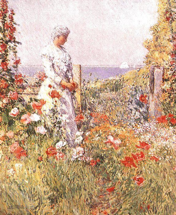 Childe Hassam Celia Thaxter in her Garden oil painting image